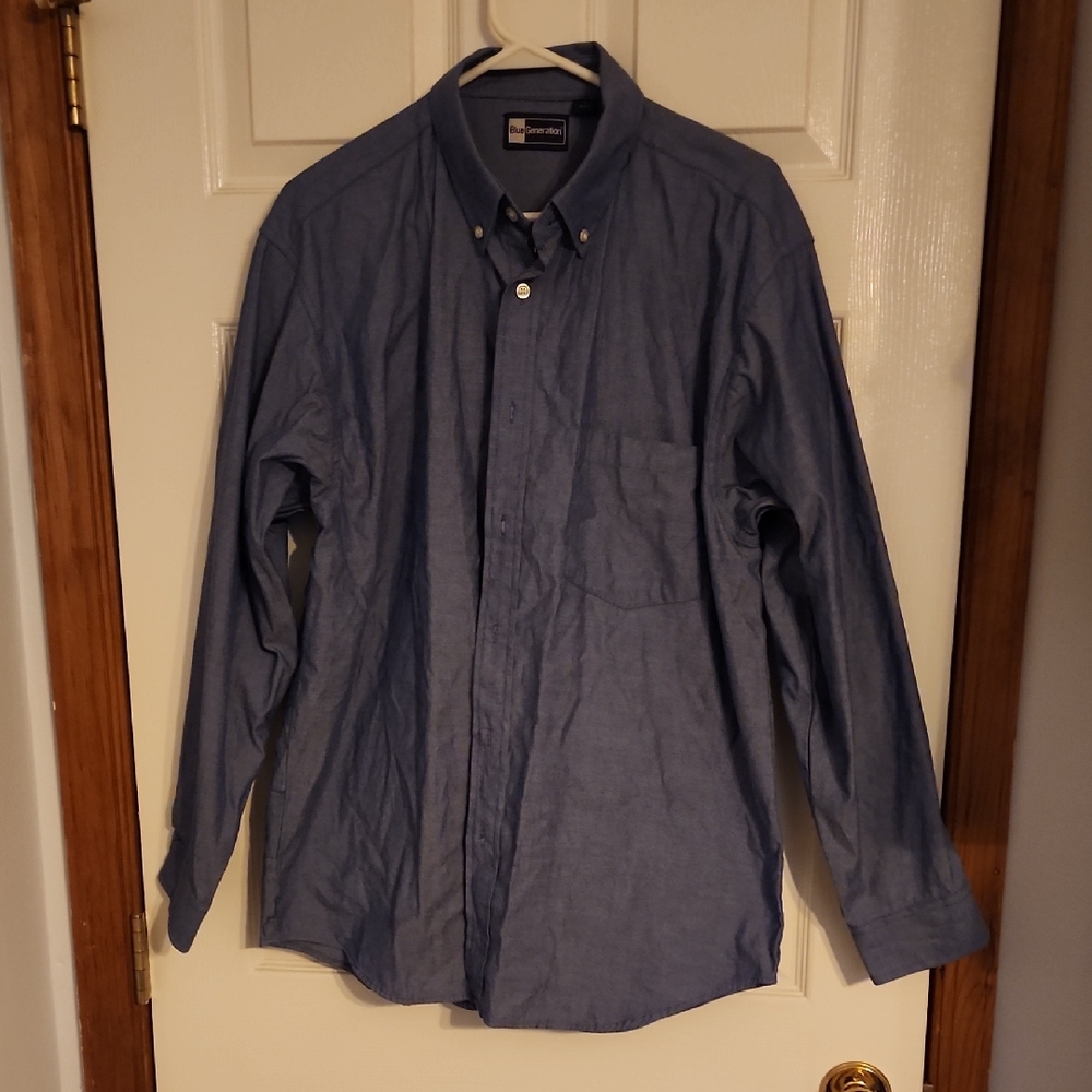 Men's Classic Blue Button-Down Shirt